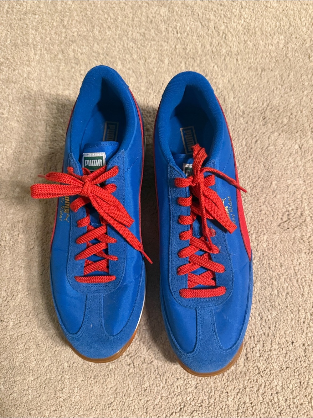 Puma Men's Royal Blue Sneakers with Red Accents